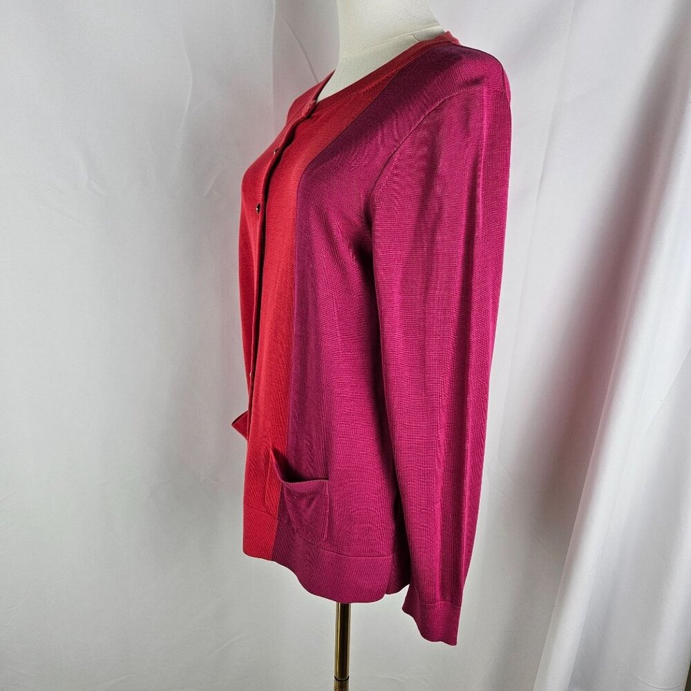 Paule Ka Cardigan Sweater Large Color Block Silk … - image 2